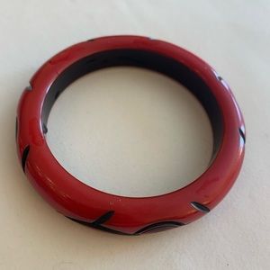 Vintage Bakelite Ruby Red Bangle Bracelet. Tested.